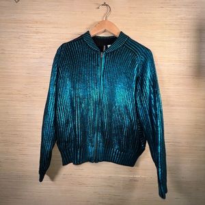 H&M Teal Metallic Sweater